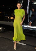 Zendaya looks striking in green while arriving at Zero Bond after attending a 'Challengers' screening in New York City