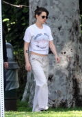 Kristen Stewart and Dylan Meyer enjoy a walk with their dog in Los Angeles