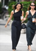 Camila Mendes is all smiles while out on a coffee run with Rachel Matthews in New York City