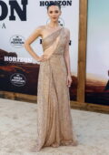 Ella Hunt attends the Premiere of 'Horizon: An American Saga - Chapter 1' at Regency Village Theatre in Los Angeles