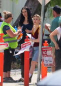 Kiernan Shipka and Krysten Ritter spotted on the set of 'Stone Cold Fox' in Piru, California