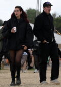 Dua Lipa rocks all-black while attending day 5 of the Glastonbury Festival in Pilton, England