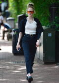Emma Laird cuts a casual figure while grabbing lunch with a friend in Hampstead, North London, England