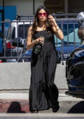 Jenna Dewan wears a black maxi dress while stepping out in Studio City, California