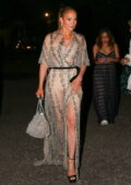 Jennifer Lopez dazzles in a see-through dress while out celebrating her 55th birthday at Nick & Toni's in the Hamptons, New York