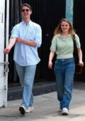 Joey King and her husband Steven Piet are all smiles during a lunch outing at Joan's on Third in West Hollywood, California