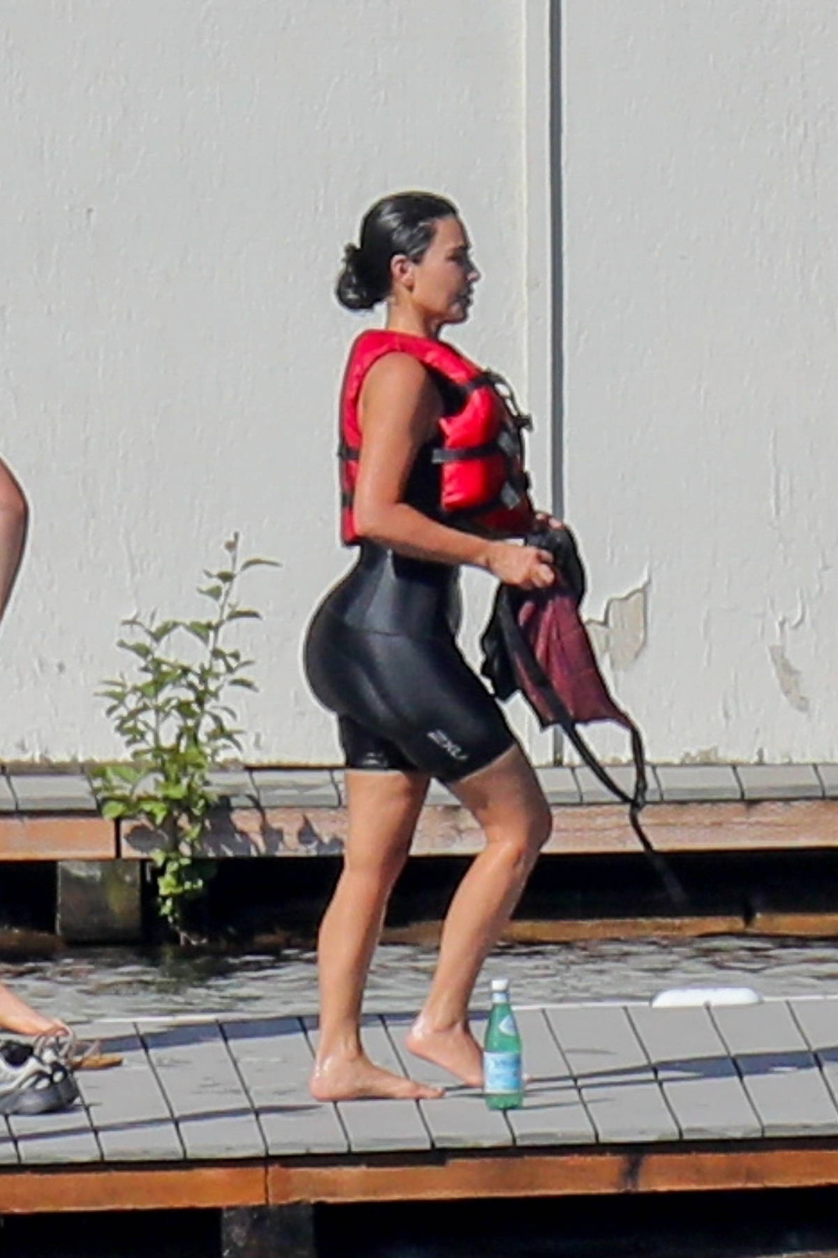 Kim Kardashian goes for a ride on an eFoil while spending time away with family at Lake Coeur d'Alene in Idaho