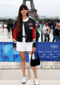 Nina Dobrev attends the Opening Ceremony of the Paris 2024 Olympic Games in Paris, France