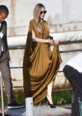 Angelina Jolie seen leaving the hotel to attend the Premiere of 'Maria' during the 81st Venice Film Festival in Venice, Italy