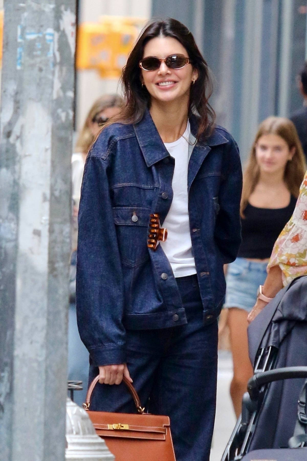 Kendall Jenner Is all smiles while sporting an all denim look in SoHo, New York City