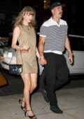 Taylor Swift looks stylish in a Gucci mini dress while stepping out for dinner with beau Travis Kelce in Queens, New York City