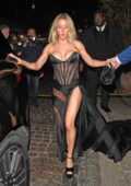 Ellie Goulding stuns in a plunging corset dress while seen at the Chiltern Firehouse in London, England