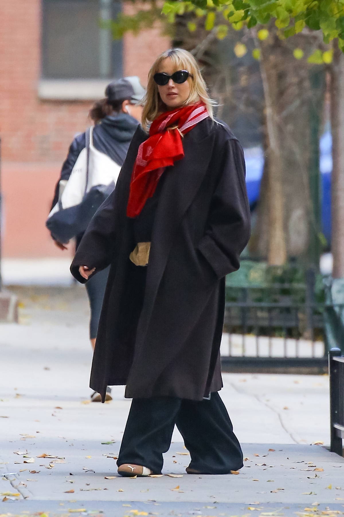 Jennifer Lawrence bundles up in a winter coat while stepping out in New York City