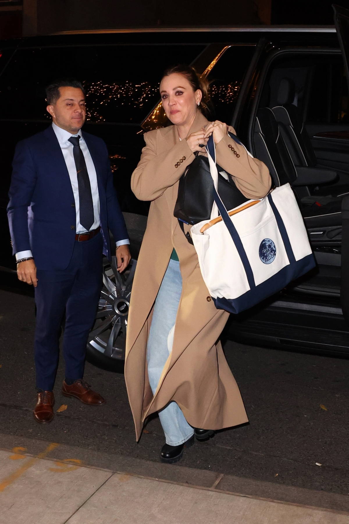 Kaley Cuoco spotted heading back to her hotel after an appearance on 'The Tonight Show Starring Jimmy Fallon' in New York City