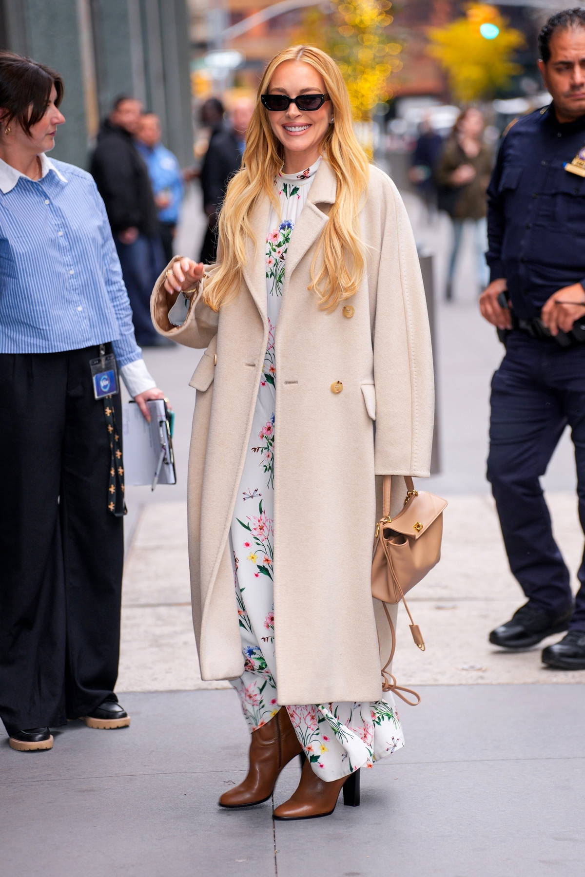 Lindsay Lohan looks elegant as she arrives at The View studios to promote 'Our Little Secret' in New York City