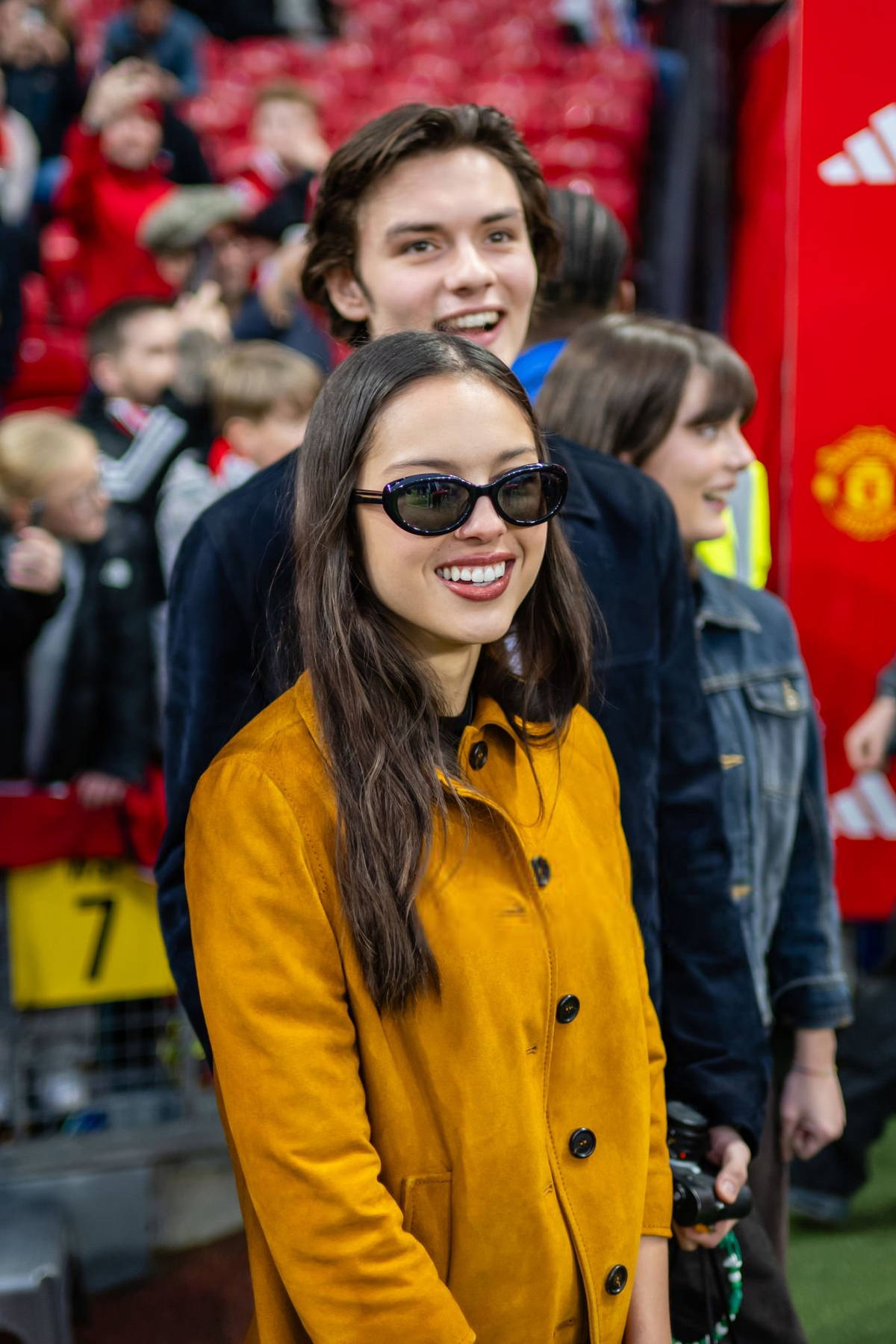 Olivia Rodrigo attends Manchester United FC vs Chelsea FC Premier League match in Manchester, England