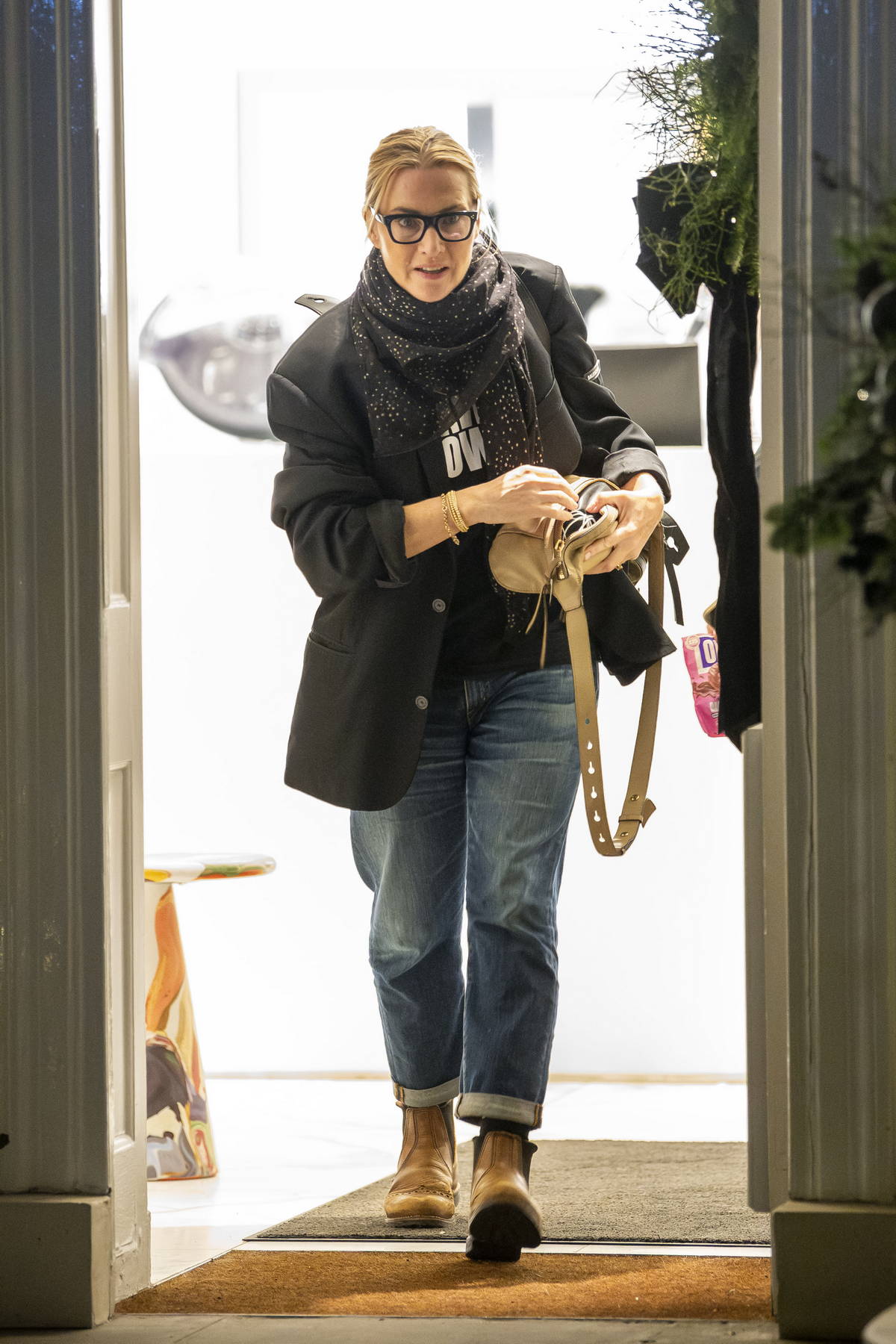 Kate Winslet is all smiles as she leaves John Frieda hairdressers in London, England